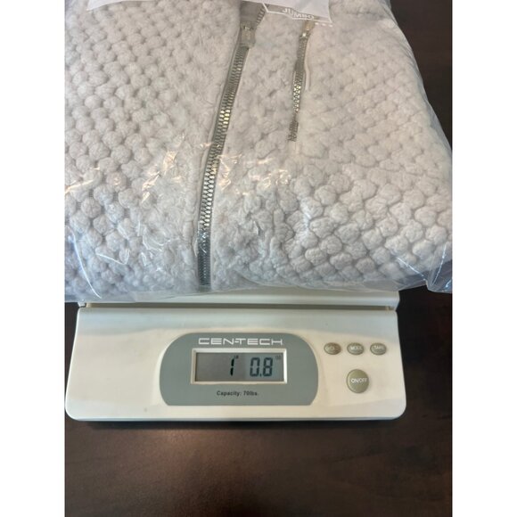 Calvin Klein Women’s Off-White Textured Fleece Zip Jacket Size Large EUC - Picture 9 of 10